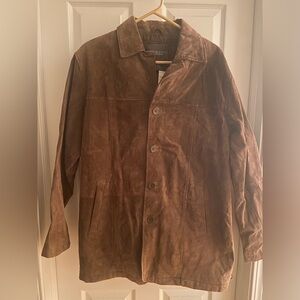 Cezani Men's Leather Jacket Brown Sz M Quilted Lined Polyester NWT